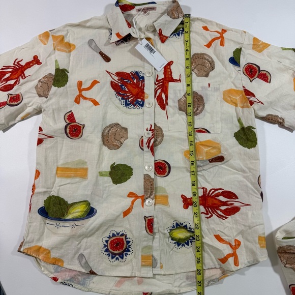 New Petal & Pup Bailey Rose Hampton Short Set Ivory Bon Appetit - Picture 9 of 11